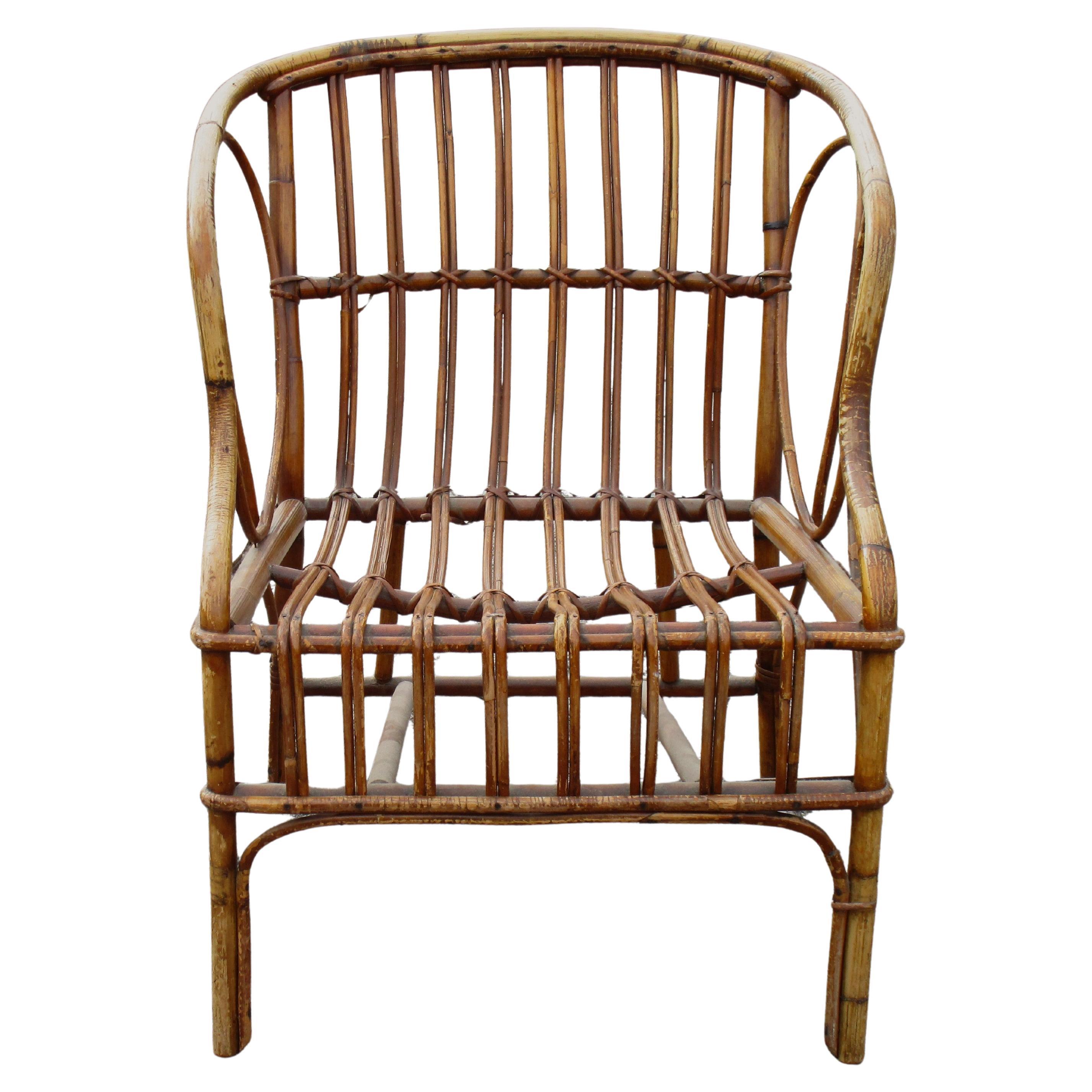 Canna Poltrona in rattan in stile Franco Albini in vendita