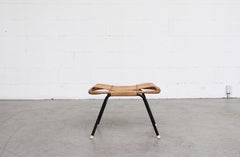 Franco Albini Style Rattan Foot Stool or Ottoman