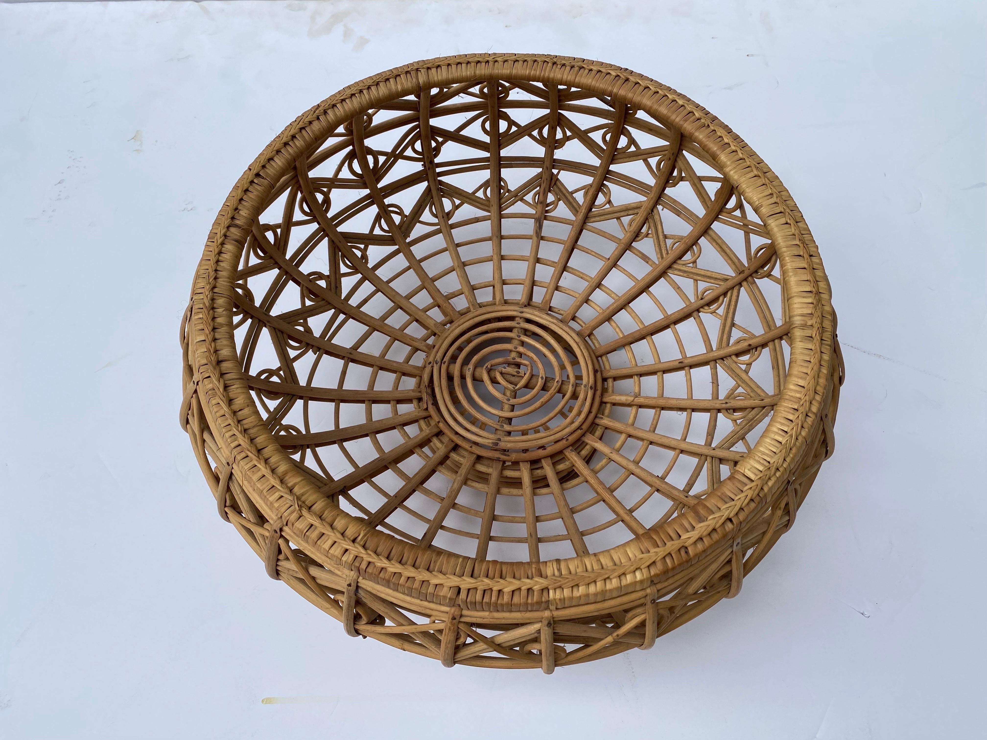 Mid-Century Modern Franco Albini Style Wicker Basket For Sale