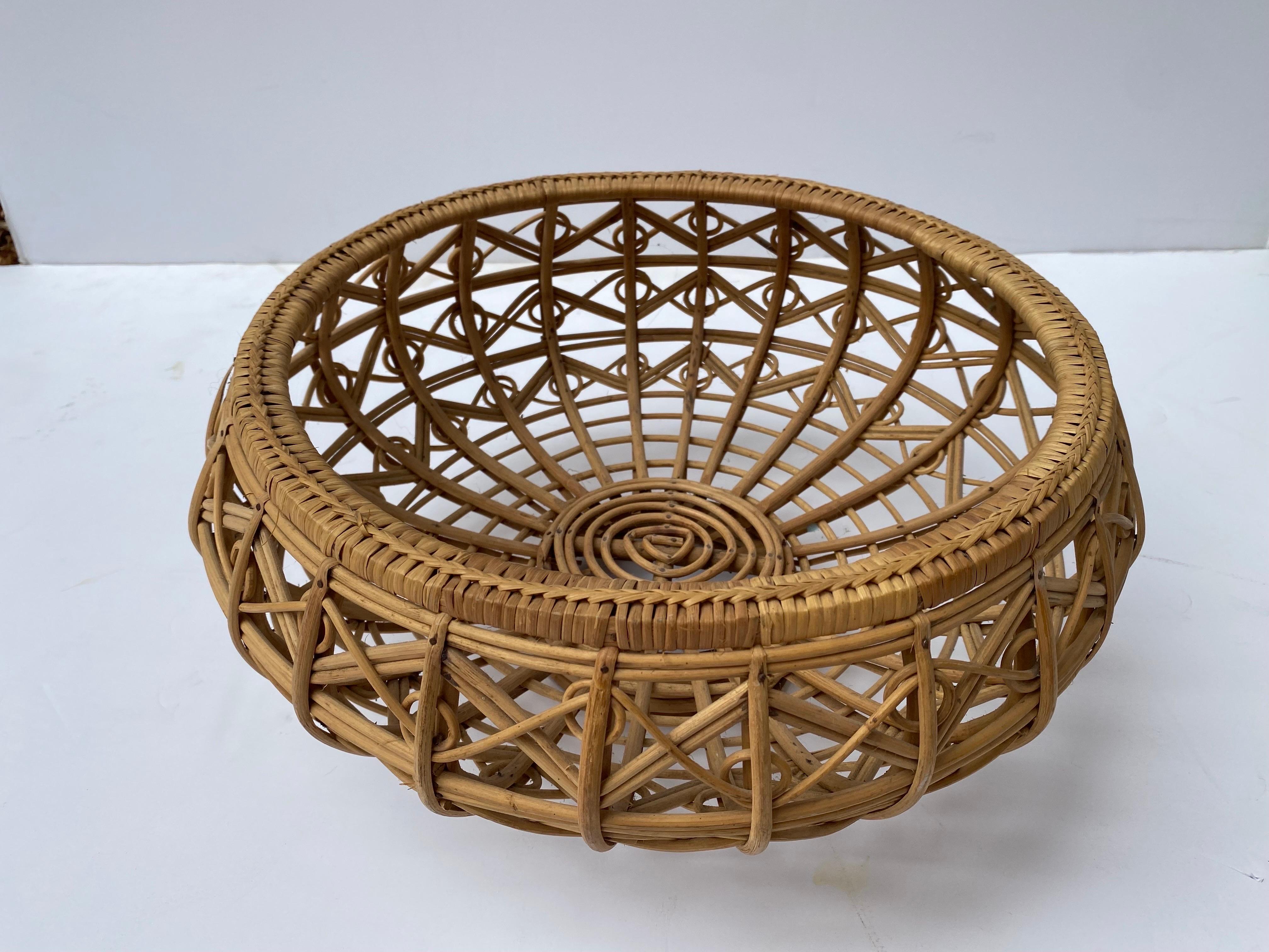 Franco Albini Style Wicker Basket For Sale 1