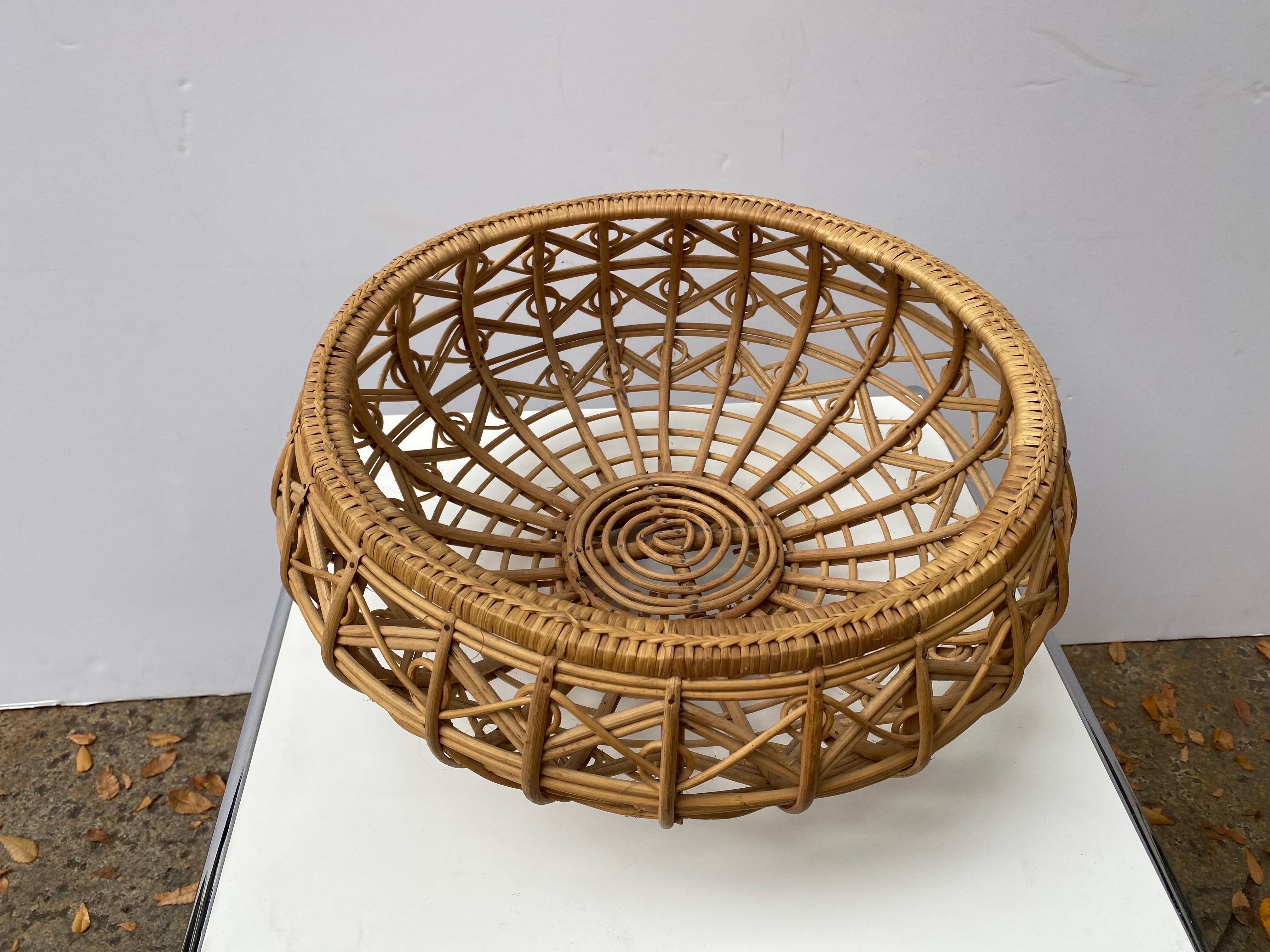 Franco Albini Style Wicker Basket For Sale 2