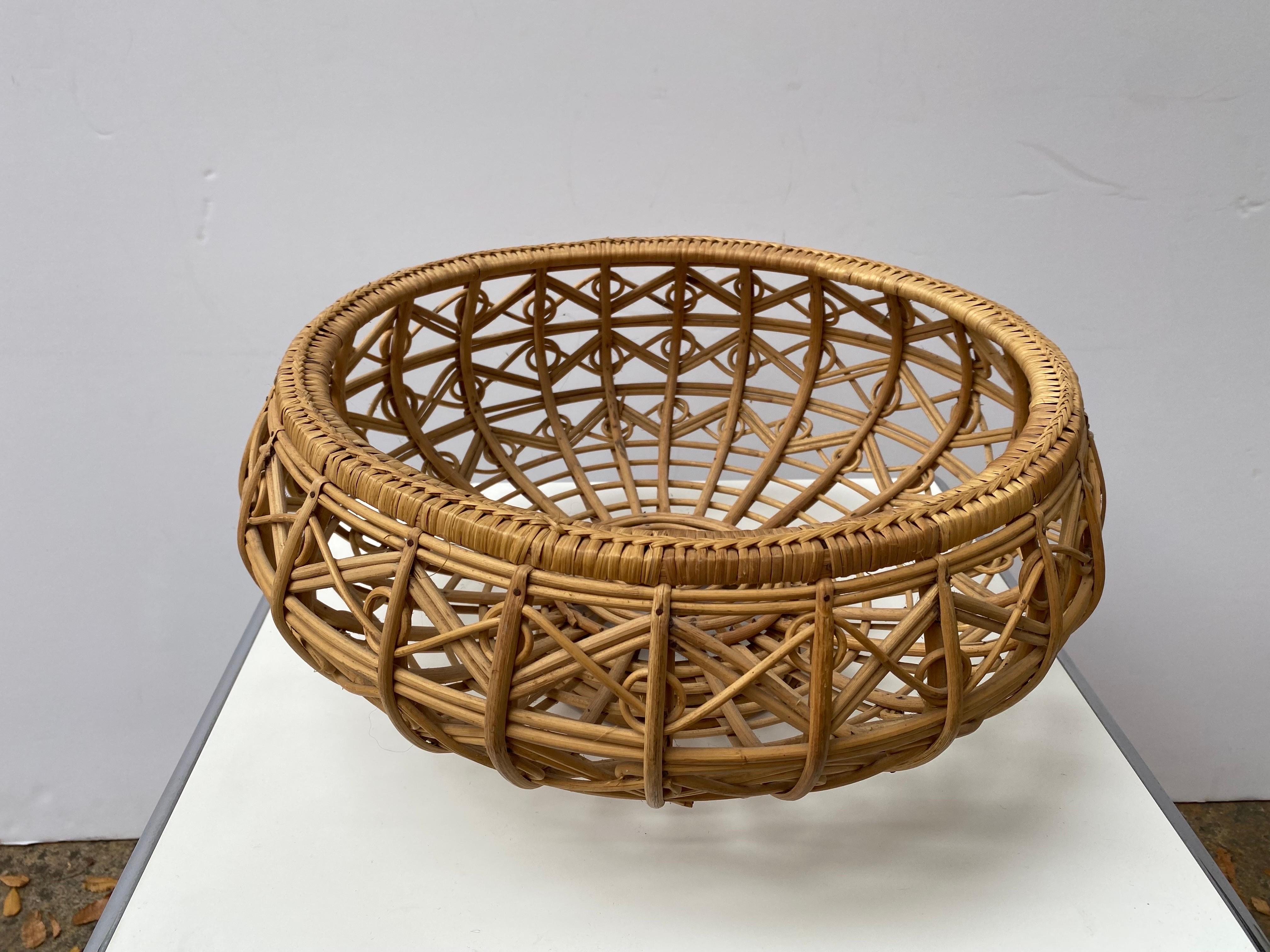 Franco Albini Style Wicker Basket For Sale 3