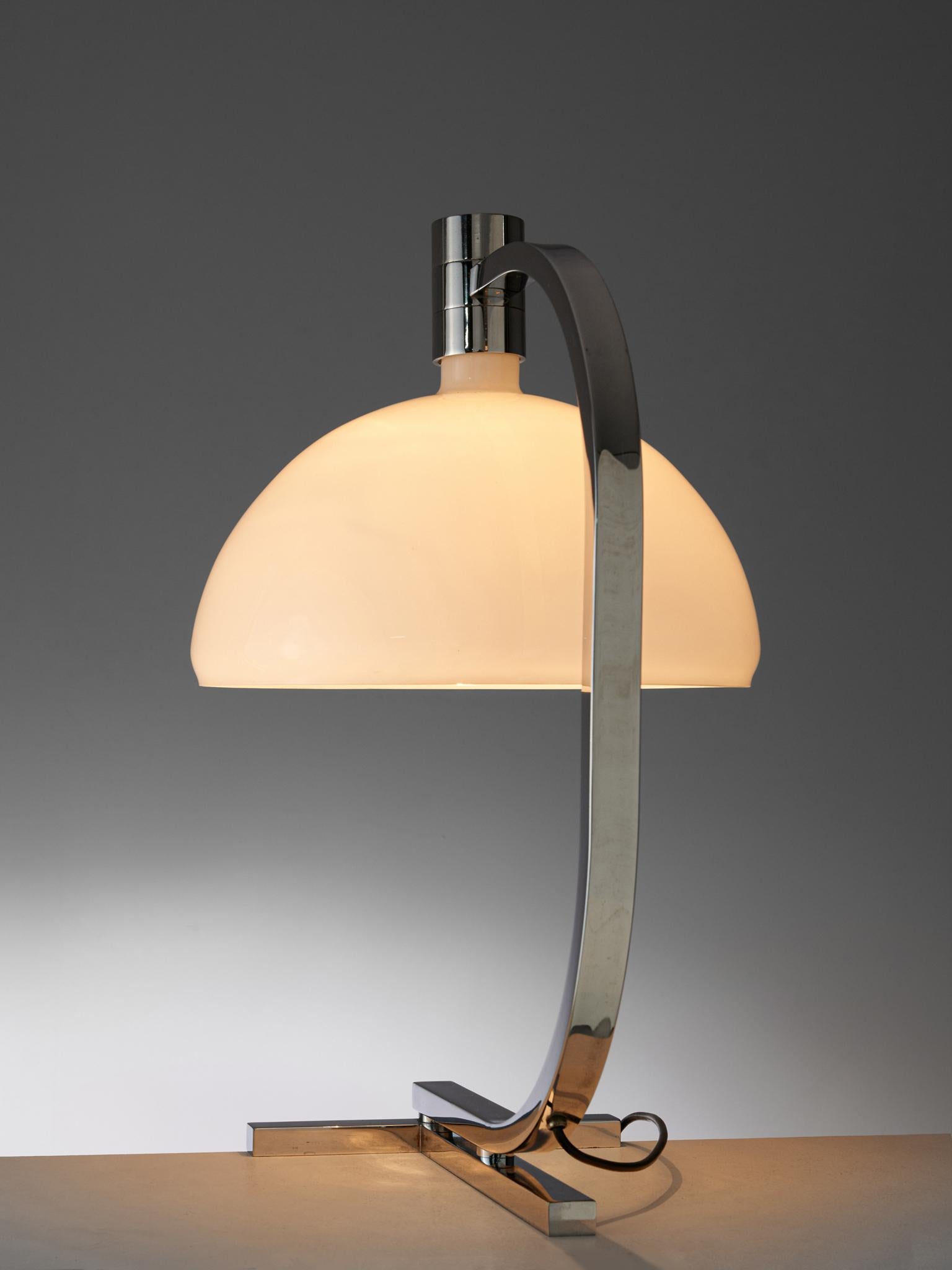 Italian Franco Albini Table Lamp with Opaline Glass Shade
