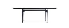 Table Franco Albini Tl3, bois teint en noir et verre par Cassina