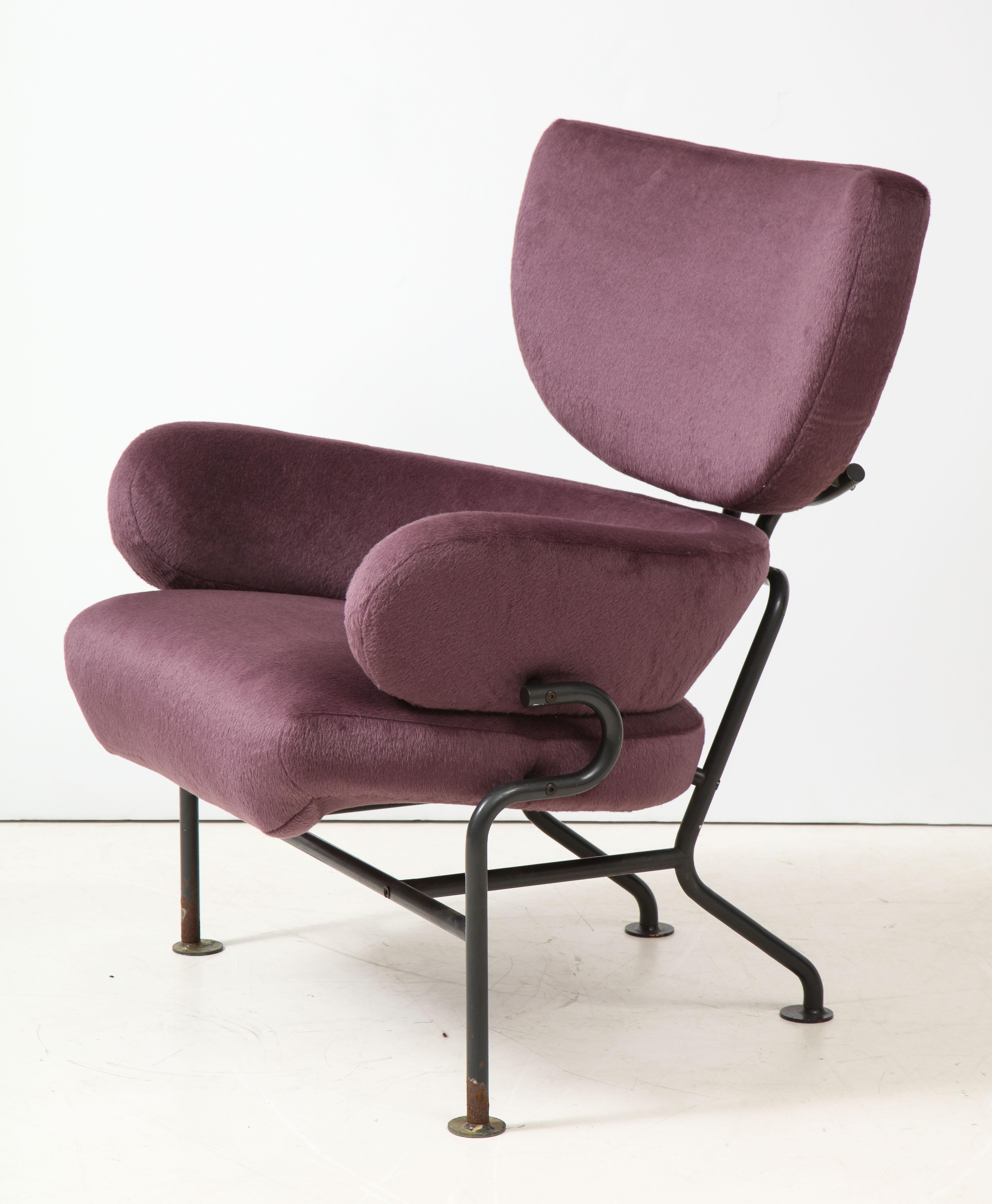 Mid-Century Modern Purple Alpaca Model Pl 19 Armchair by Franco Albini, Italy, c. 1959 For Sale