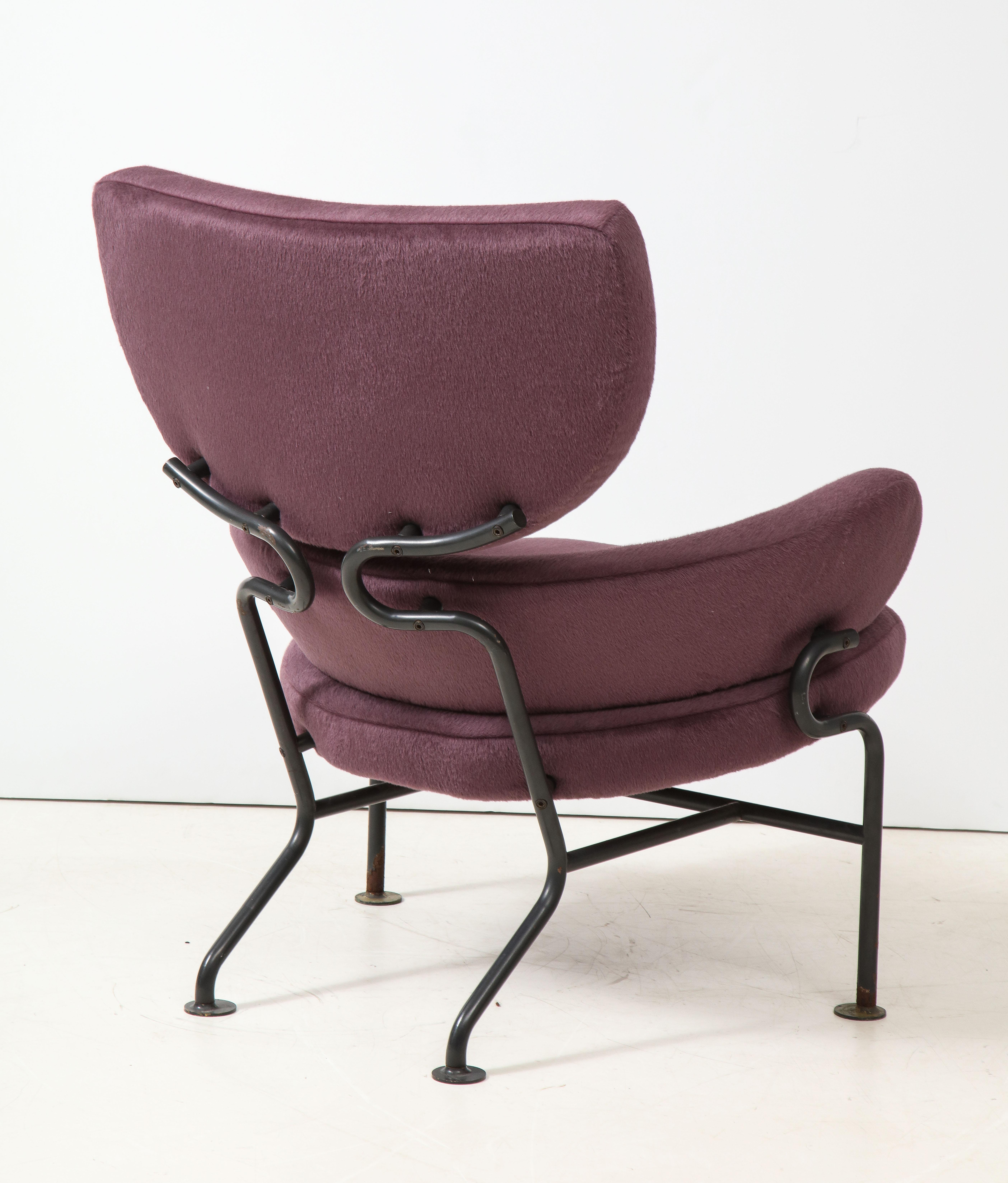Fabric Purple Alpaca Model Pl 19 Armchair by Franco Albini, Italy, c. 1959