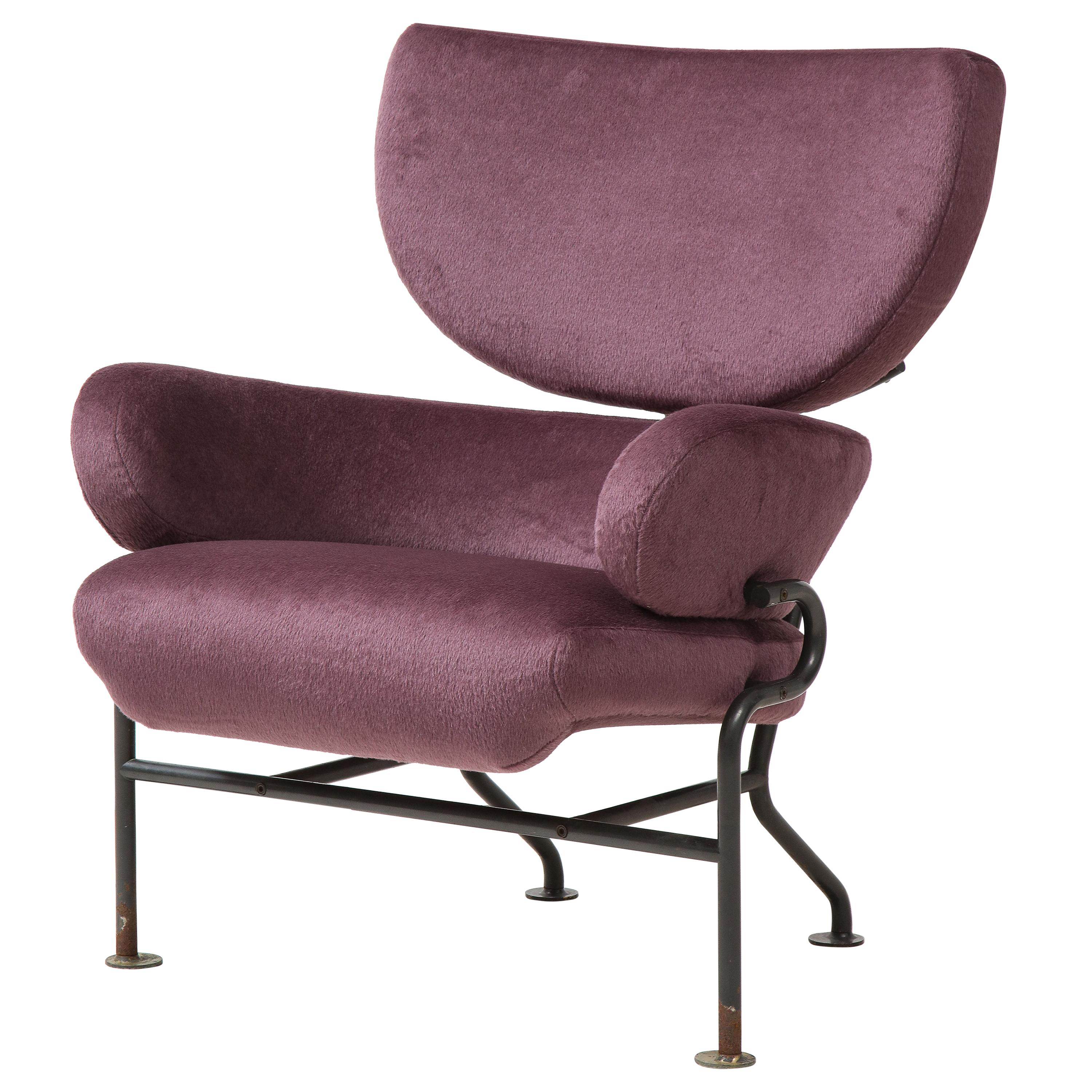 Franco Albini „Tre Pezzi“ Lila Alpaka Pl 19 Sessel, Italien, um 1959