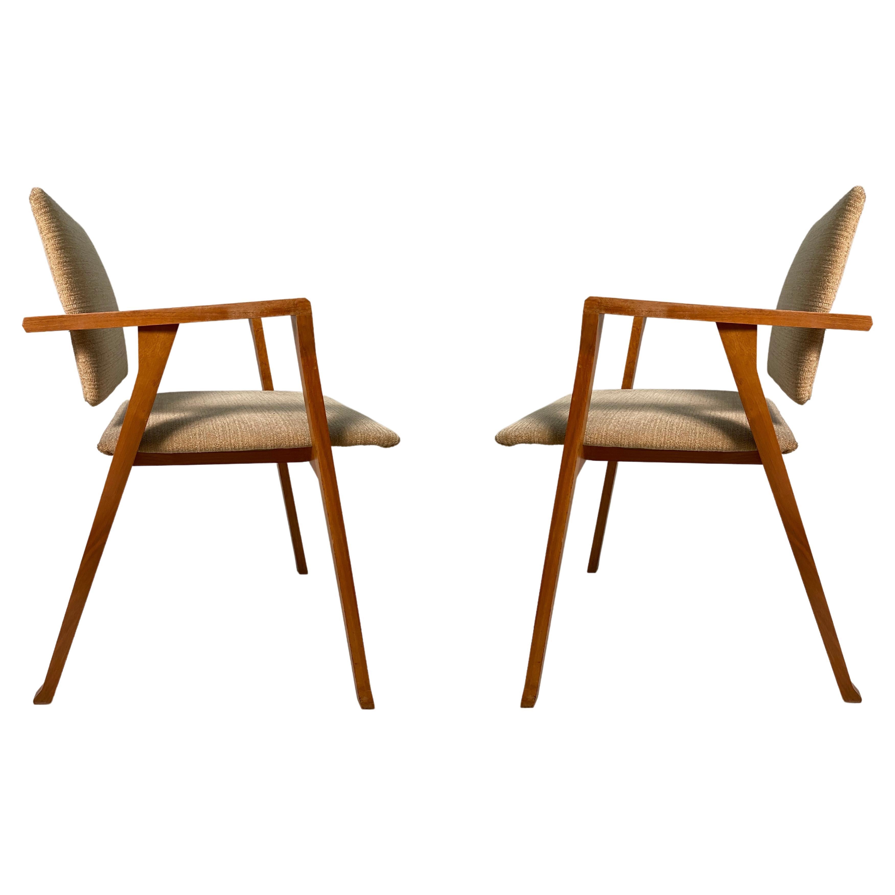 Set of two Luisa chairs in their very first version, the one made by Franco Albini for the Italian company Poggi (and not the Cassina re-edition). Luisa is a timeless piece, fruit of a fifteen-year process of exploration, focused on creating an