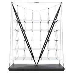 Franco Albini Veleiro Bookcase, Black Stained Wood by Cassina