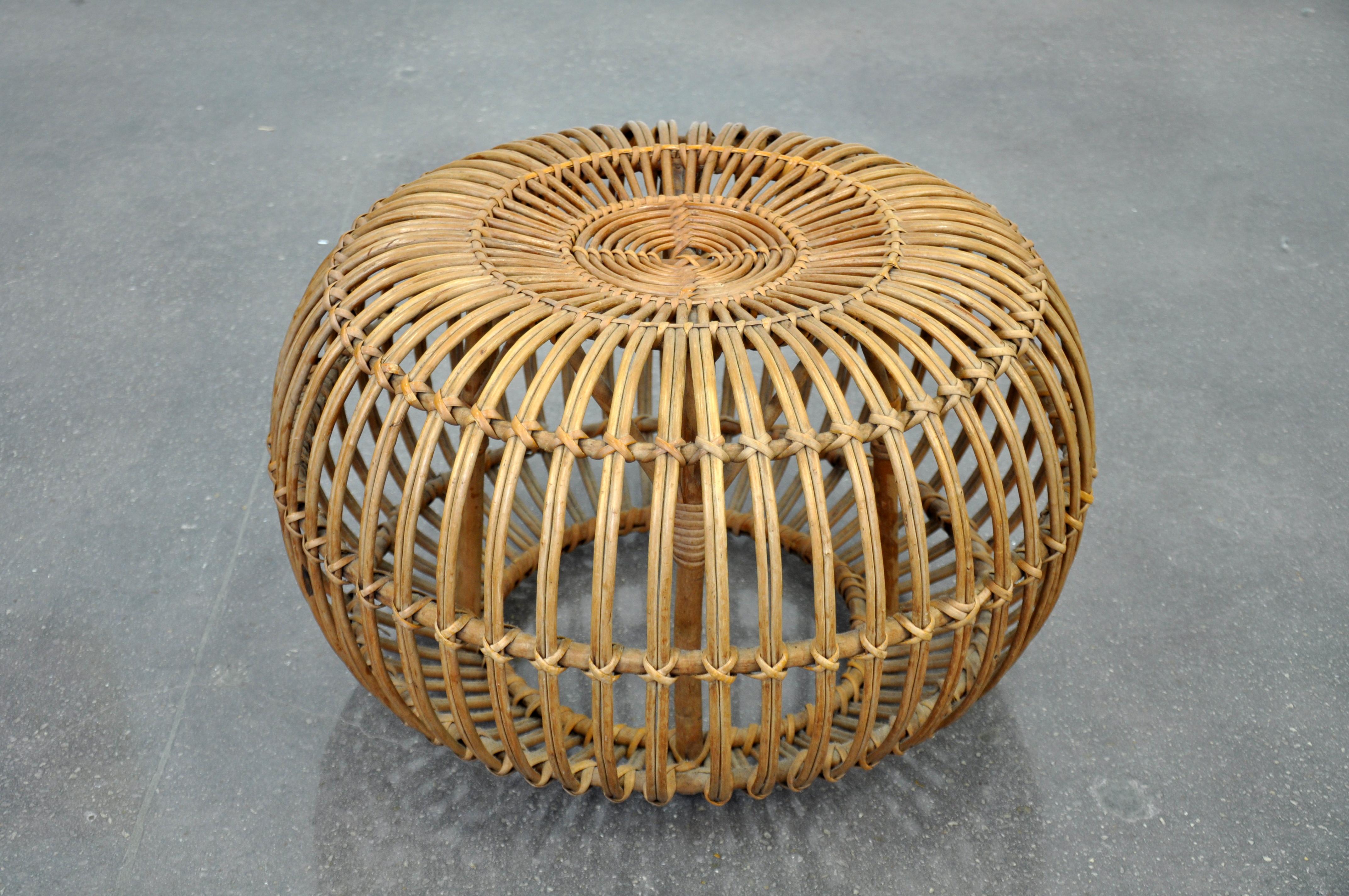 Franco Albini Woven Rattan Ottoman 3