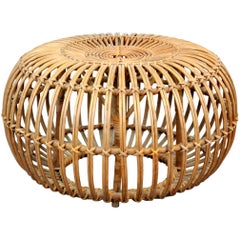 Vintage Franco Albini Woven Rattan Ottoman