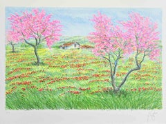 Spring Landscape - Lithograph by Franco Azzinari - 1980s