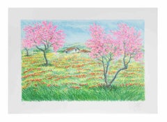 Spring Landscape - Lithograph by Franco Azzinari - 1980s