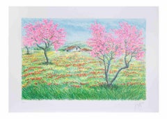 Spring Landscape - Lithograph by Franco Azzinari - 1980s
