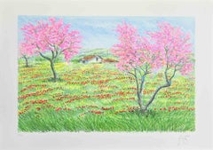 Spring Landscape - Lithograph by Franco Azzinari - 1980s