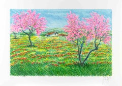 Spring Landscape - Lithograph by Franco Azzinari - 1980s