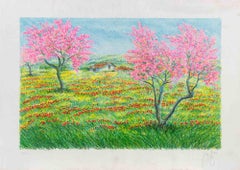 Spring Landscape - Lithograph by Franco Azzinari - 1980s