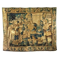 Franco Belgian 17th Century Tapestry of Military Figures