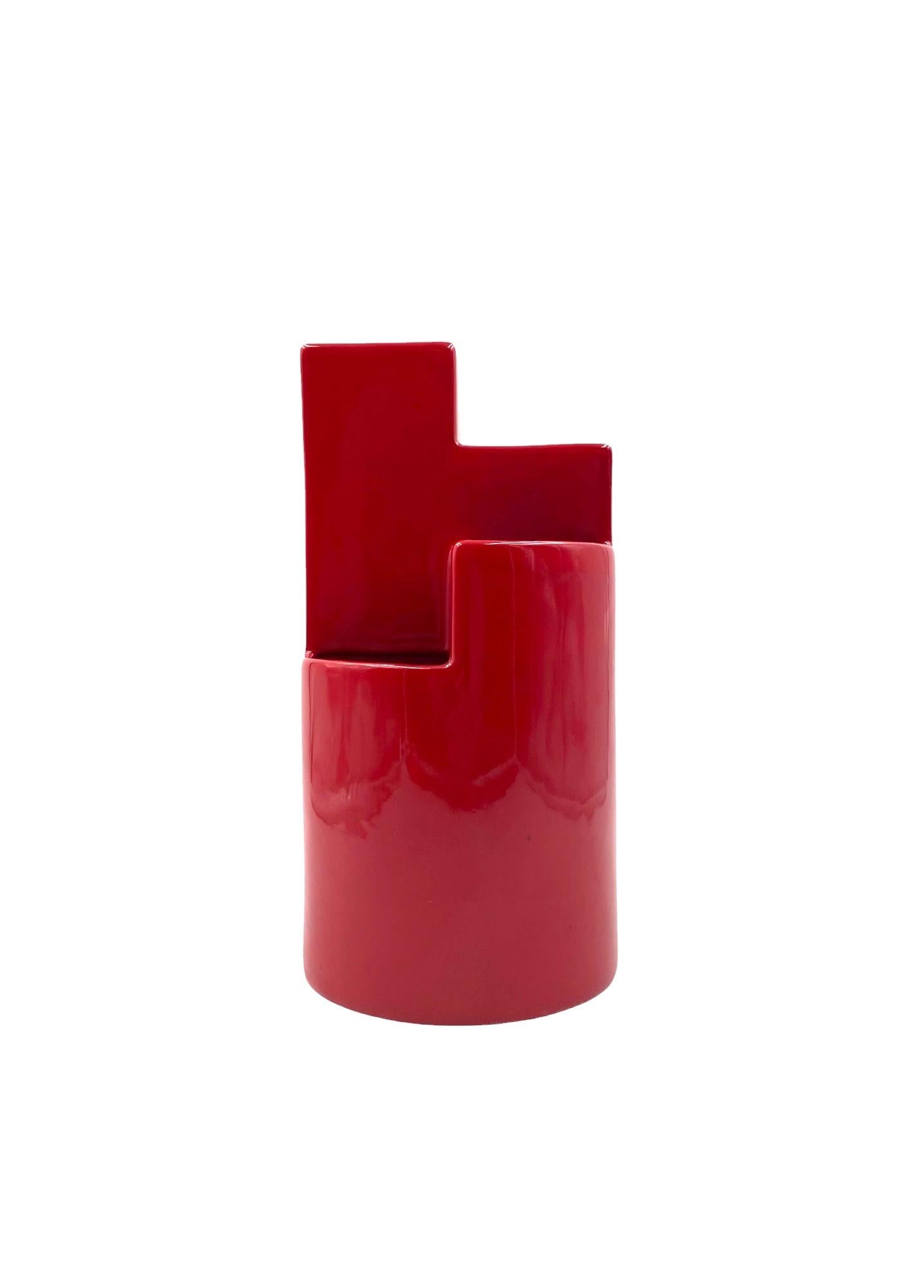Franco Bettonica, vase en céramique rouge mod. fb1, Gabbianelli Italie vers 1970 en vente 5