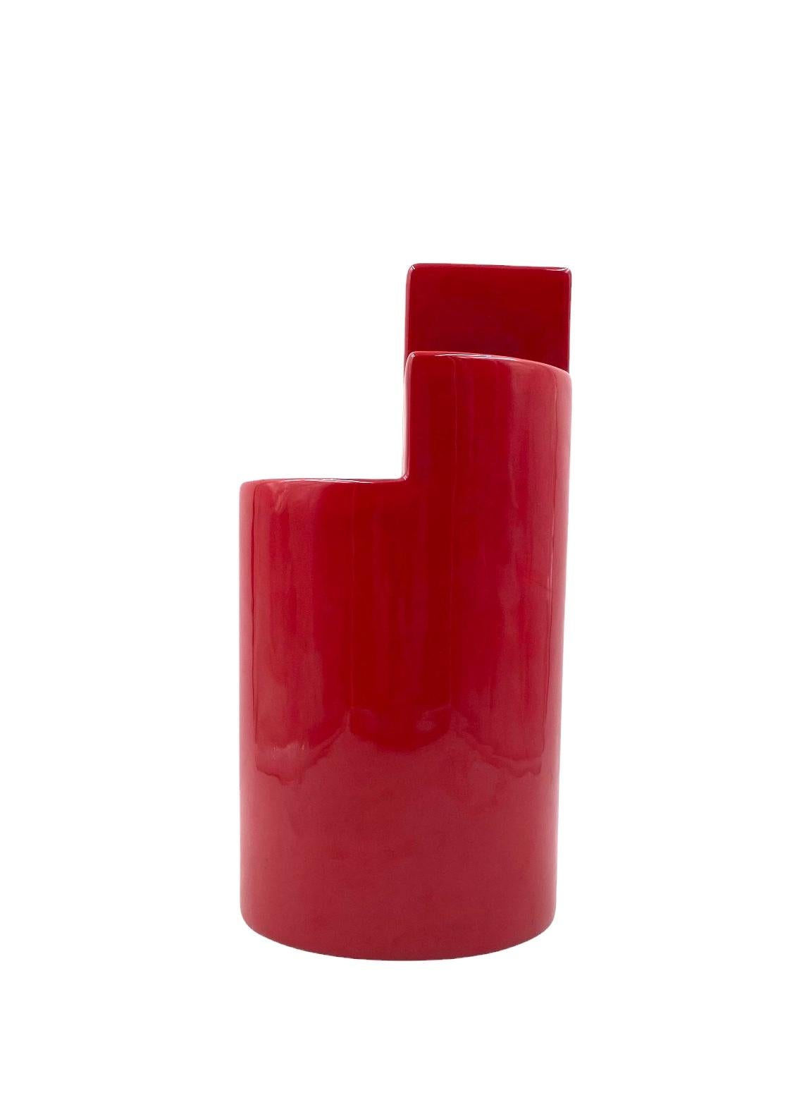 Franco Bettonica, vase en céramique rouge mod. fb1, Gabbianelli Italie vers 1970 en vente 6