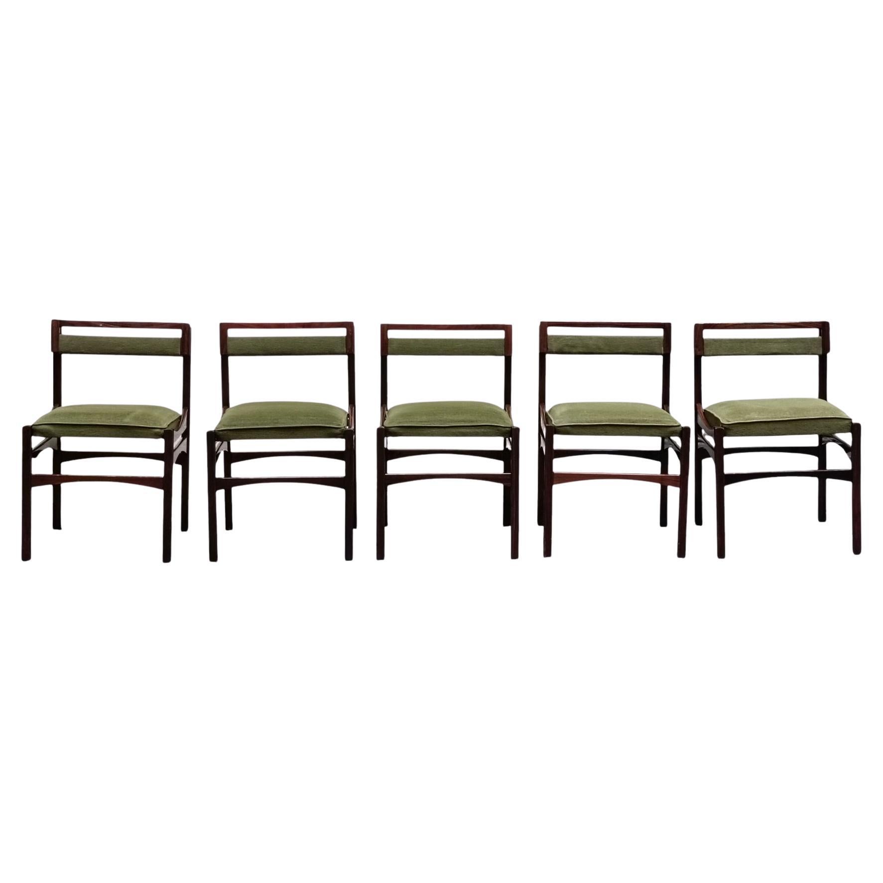 Franco Bettonica Set di 5 Sedie da Pranzo, Italia 1968