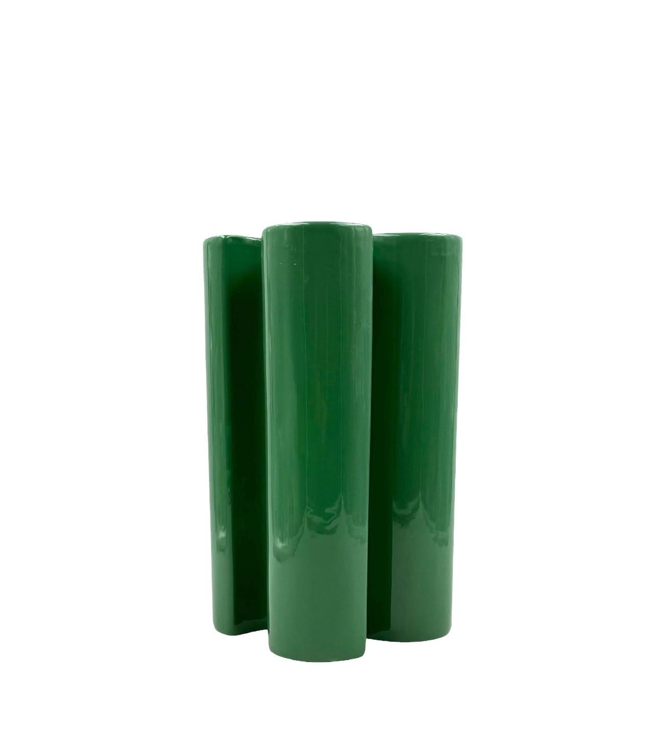 Franco Bettonica, vase en céramique verte rare de l'âge de l'espace, Gabbianelli Italie vers 1970 en vente 3