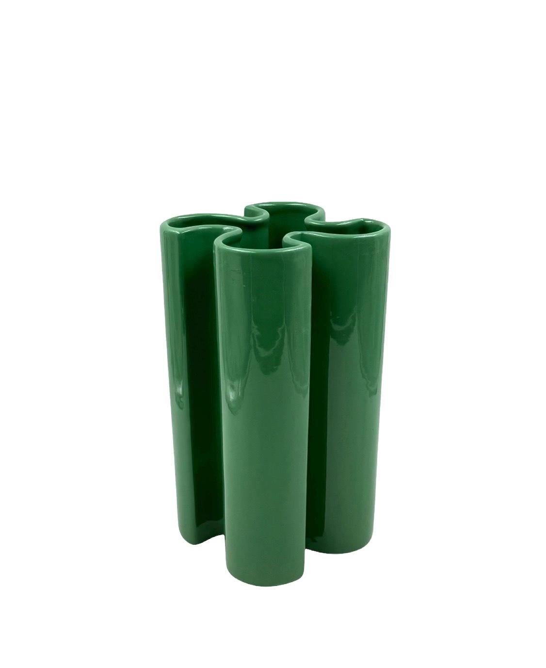 Franco Bettonica, vase en céramique verte rare de l'âge de l'espace, Gabbianelli Italie vers 1970 en vente 4