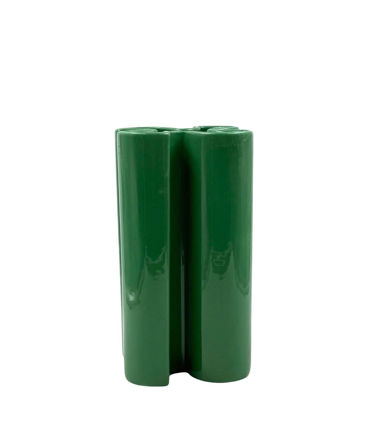 Franco Bettonica, vase en céramique verte rare de l'âge de l'espace, Gabbianelli Italie vers 1970 en vente 11
