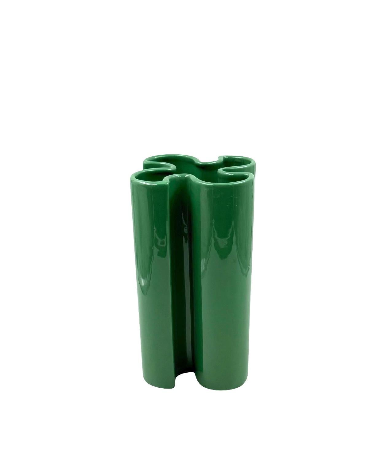 Franco Bettonica, vase en céramique verte rare de l'âge de l'espace, Gabbianelli Italie vers 1970 en vente 1