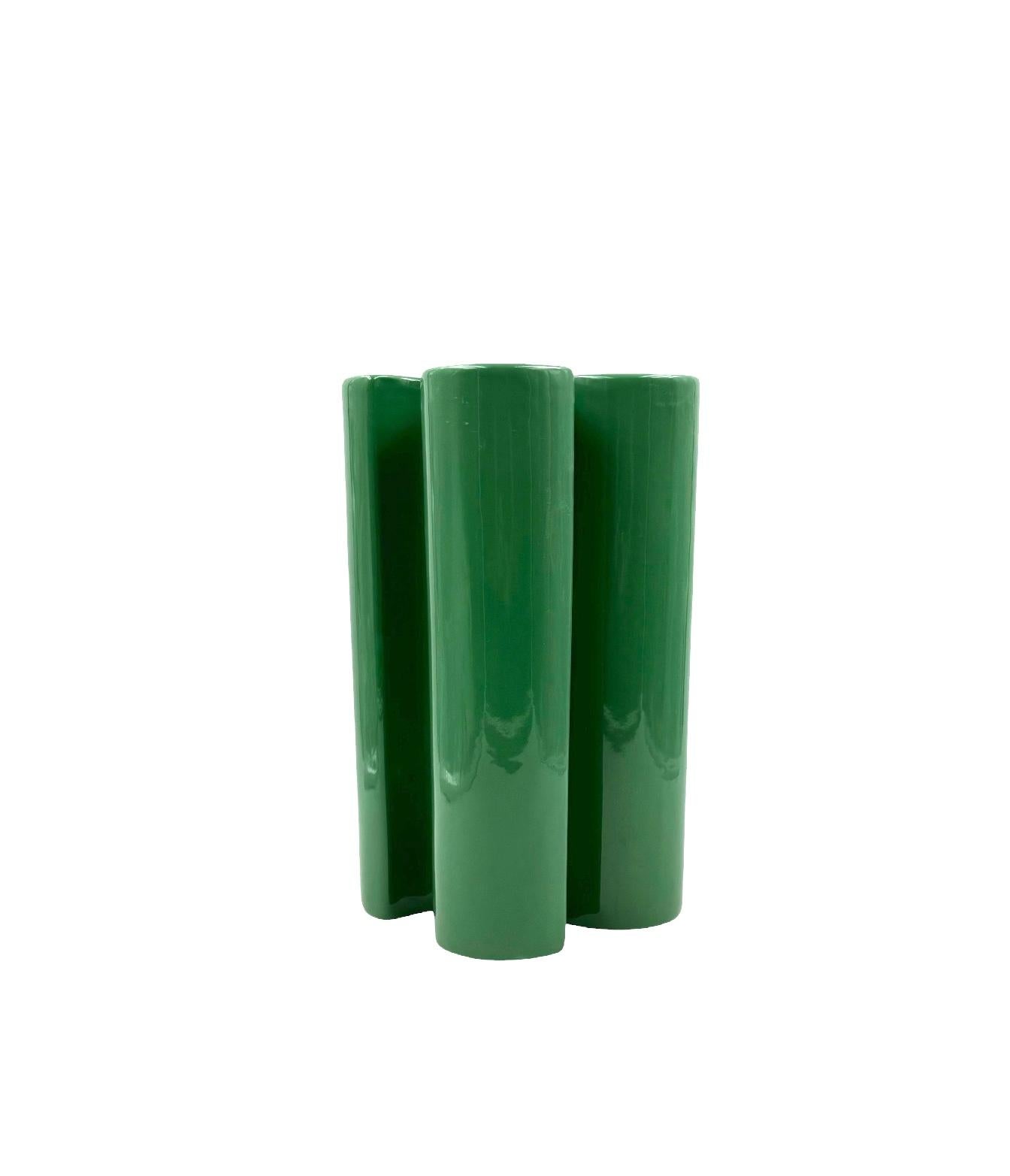 Franco Bettonica, vase en céramique verte rare de l'âge de l'espace, Gabbianelli Italie vers 1970 en vente 2