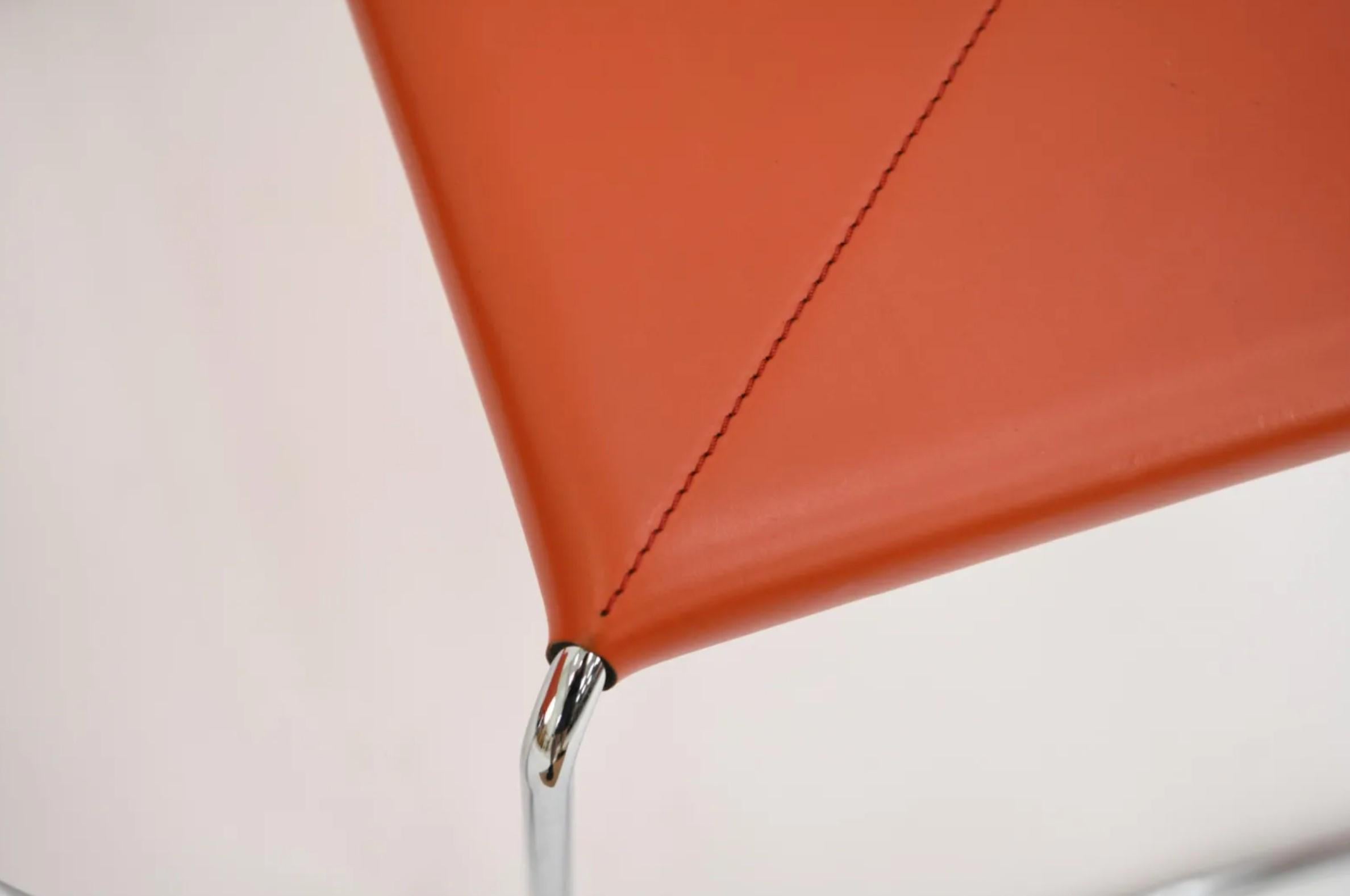 Post-Modern Franco Bizzozzero - Enrico Pellizoni 10 Orange Leather 