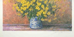Vase de fleurs d'artichauts de Jérusalem - Sérigraphie de Franco Bocchi - 1980