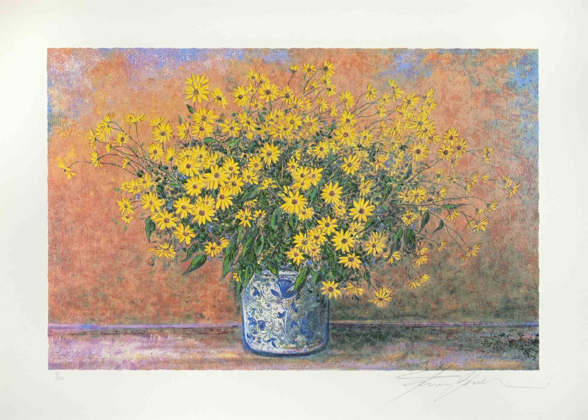 Screen print on paper realized by Franco Bocchi in 1980s.

Hand signed and numbered in pencil.

 Edition of 200 prints.

Excellent condition.

Franco Bocchi was born in Cologne (BS) on November 25, 1951. He lives and works in Chiari BS and is an