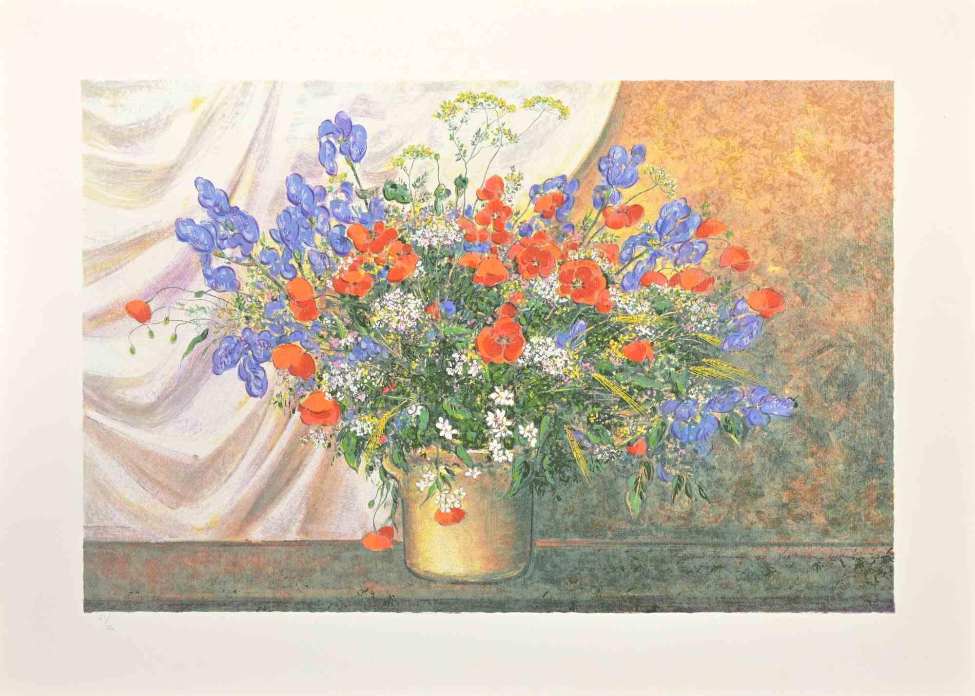 Fiori selvatici - Serigrafia di Franco Bocchi - Anni '80