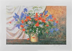 Vintage Wildflowers - Screen Print by Franco Bocchi - 1980s