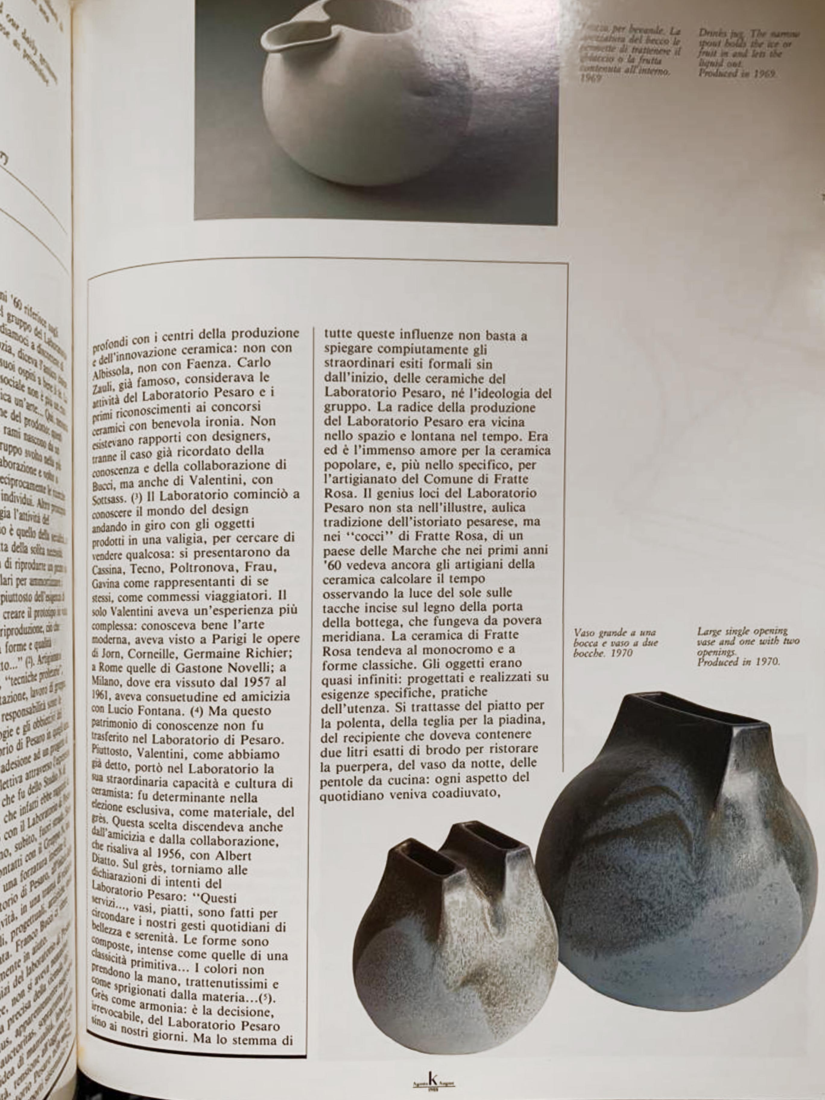 Große italienische Midcentury-Modern-Vase aus Gres-Keramik von Franco Bucci, 1970er Jahre im Angebot 4