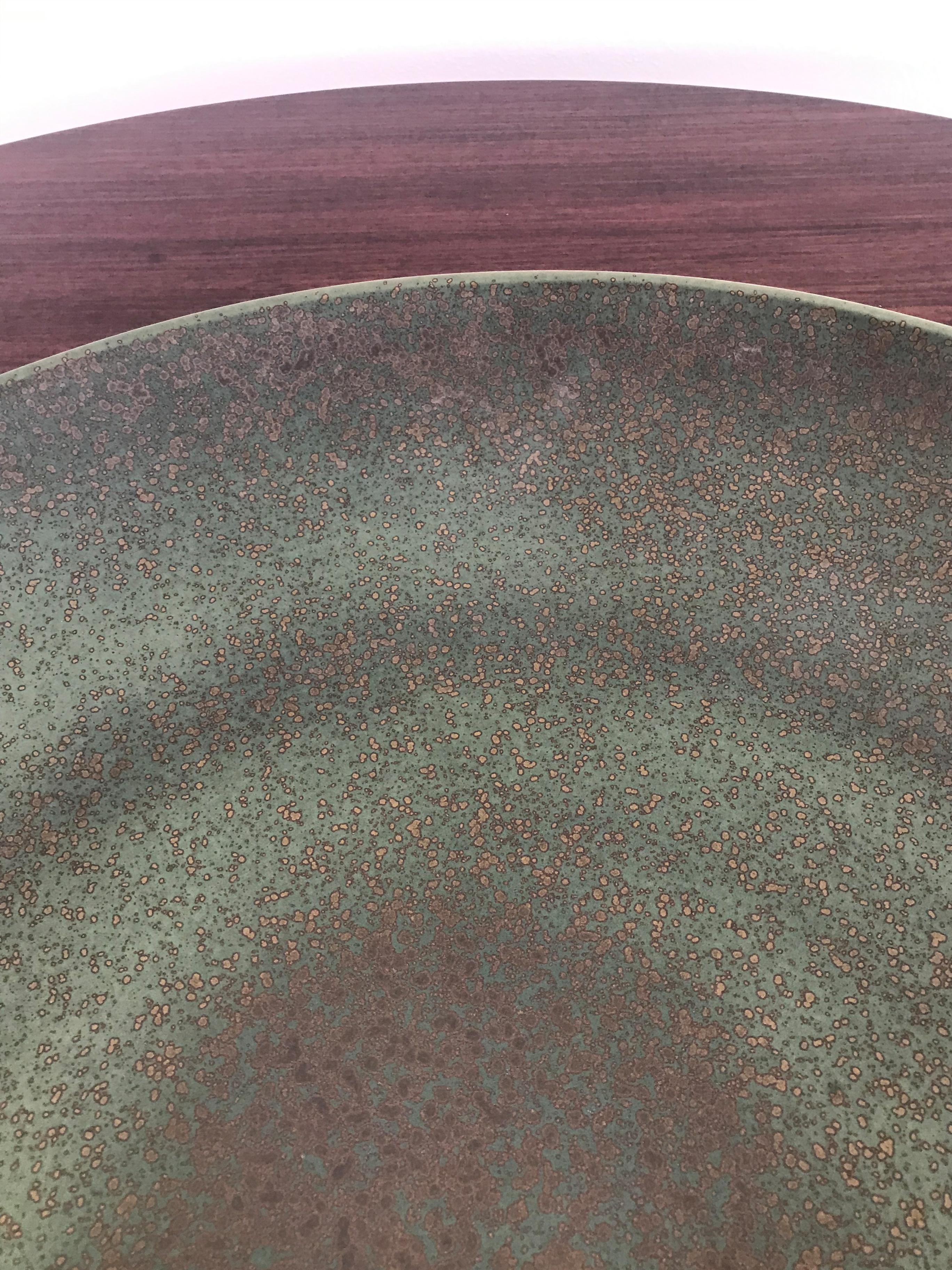 Franco Bucci Italian Round Large Ceramic Bowl Centerpiece Plate, 1970s In Good Condition In Reggio Emilia, IT