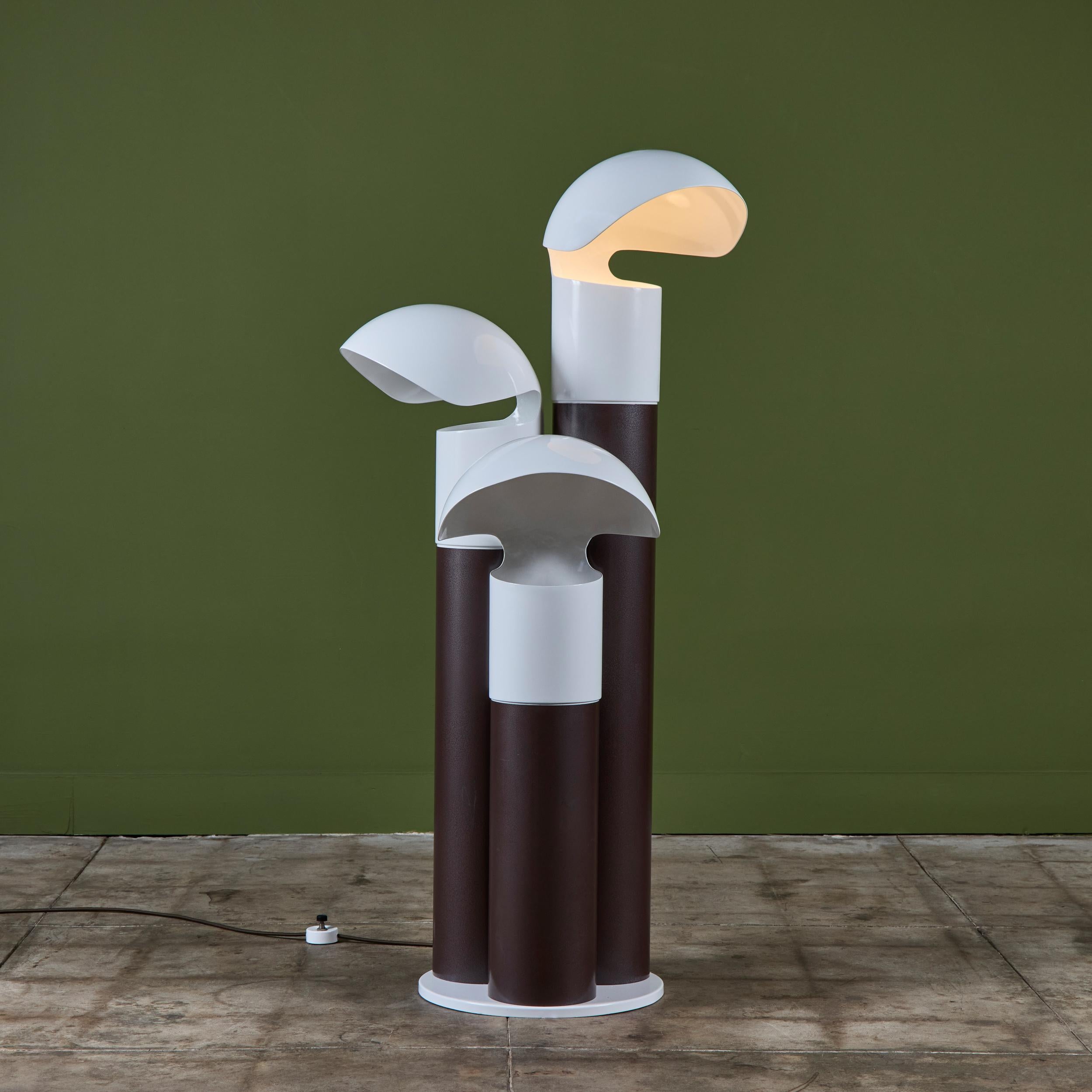 Franco Buzzi Ceriani Tri-Shade Metal Floor Lamp For Sale 4