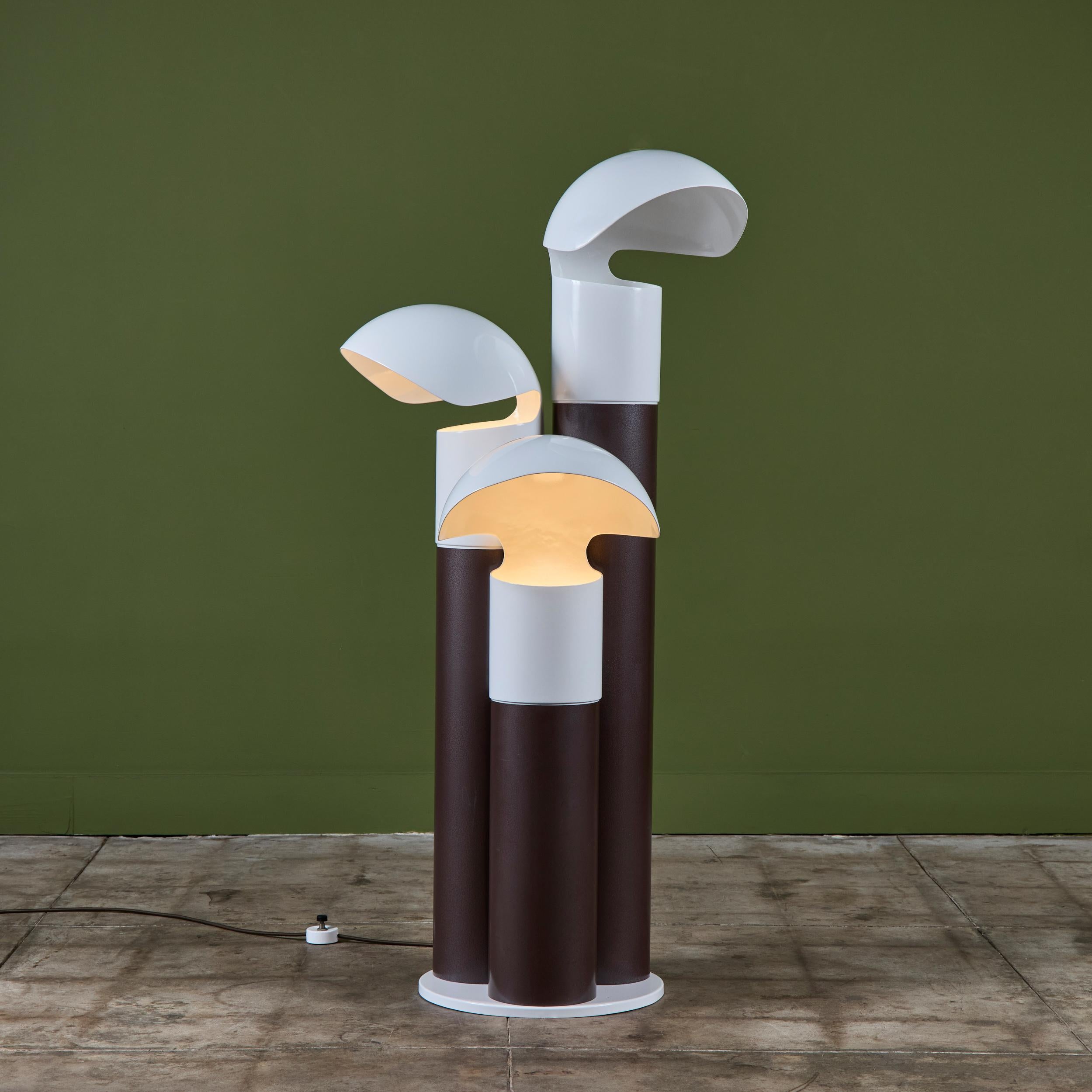 Franco Buzzi Ceriani Tri-Shade Metal Floor Lamp For Sale 5