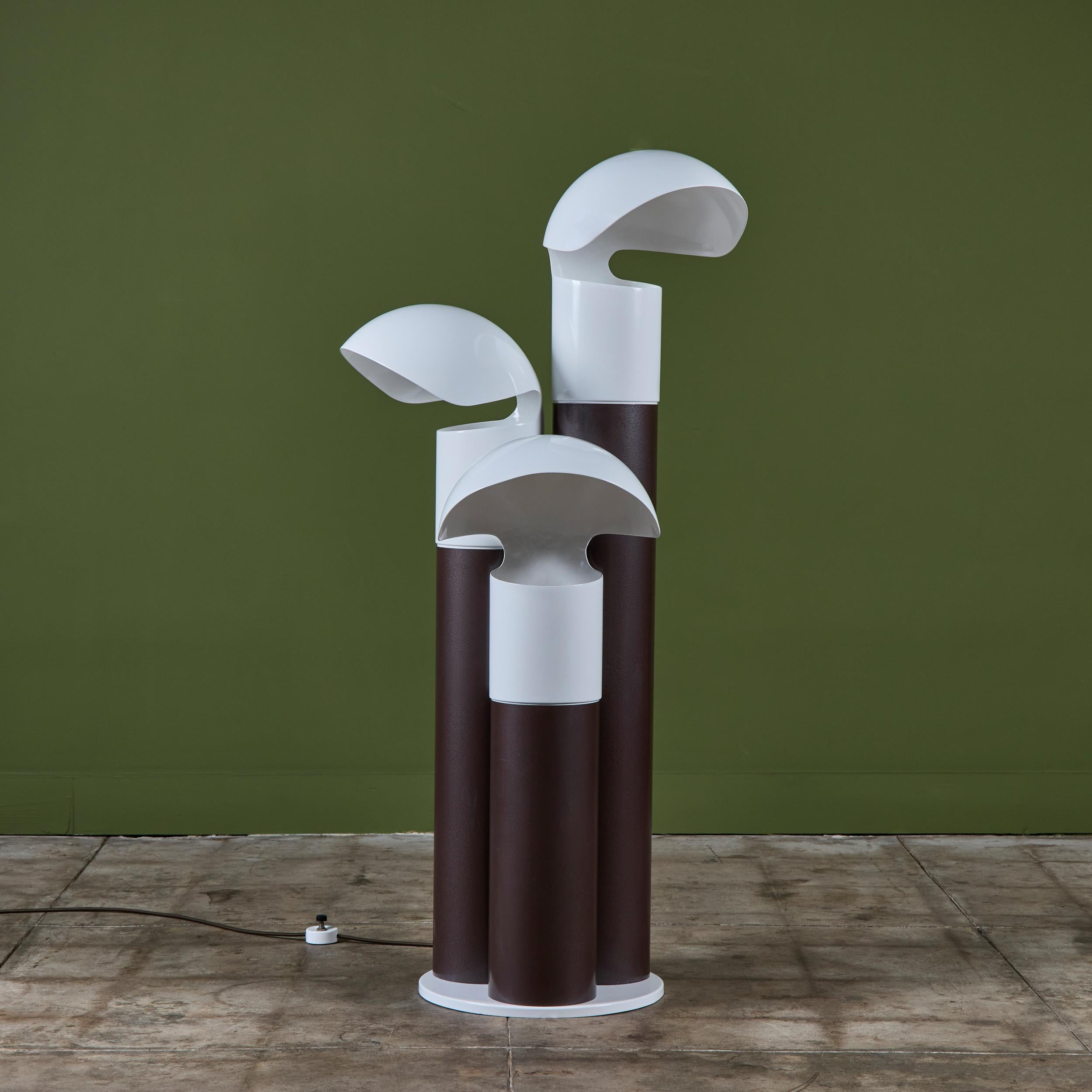 Post-Modern Franco Buzzi Ceriani Tri-Shade Metal Floor Lamp For Sale