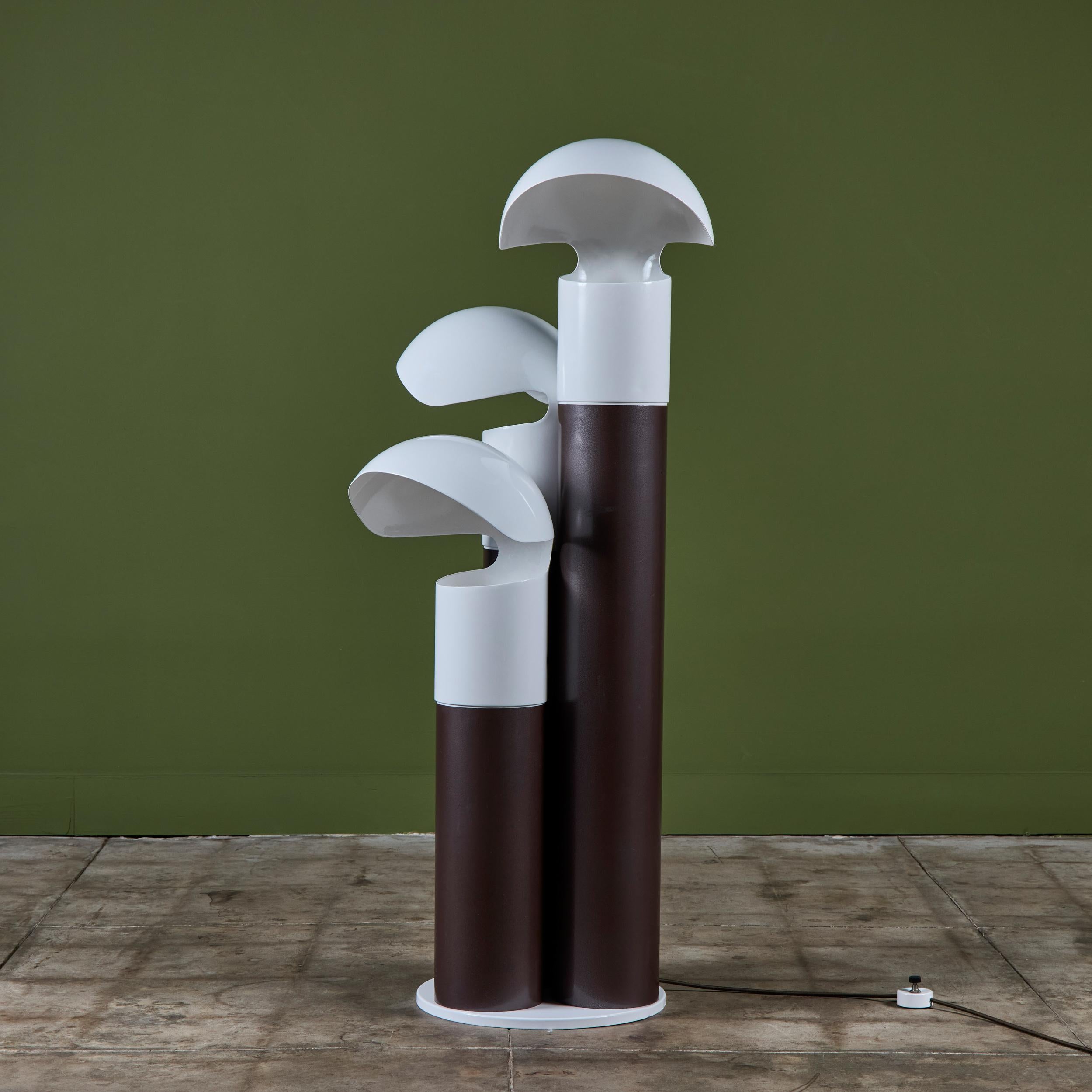 20th Century Franco Buzzi Ceriani Tri-Shade Metal Floor Lamp For Sale