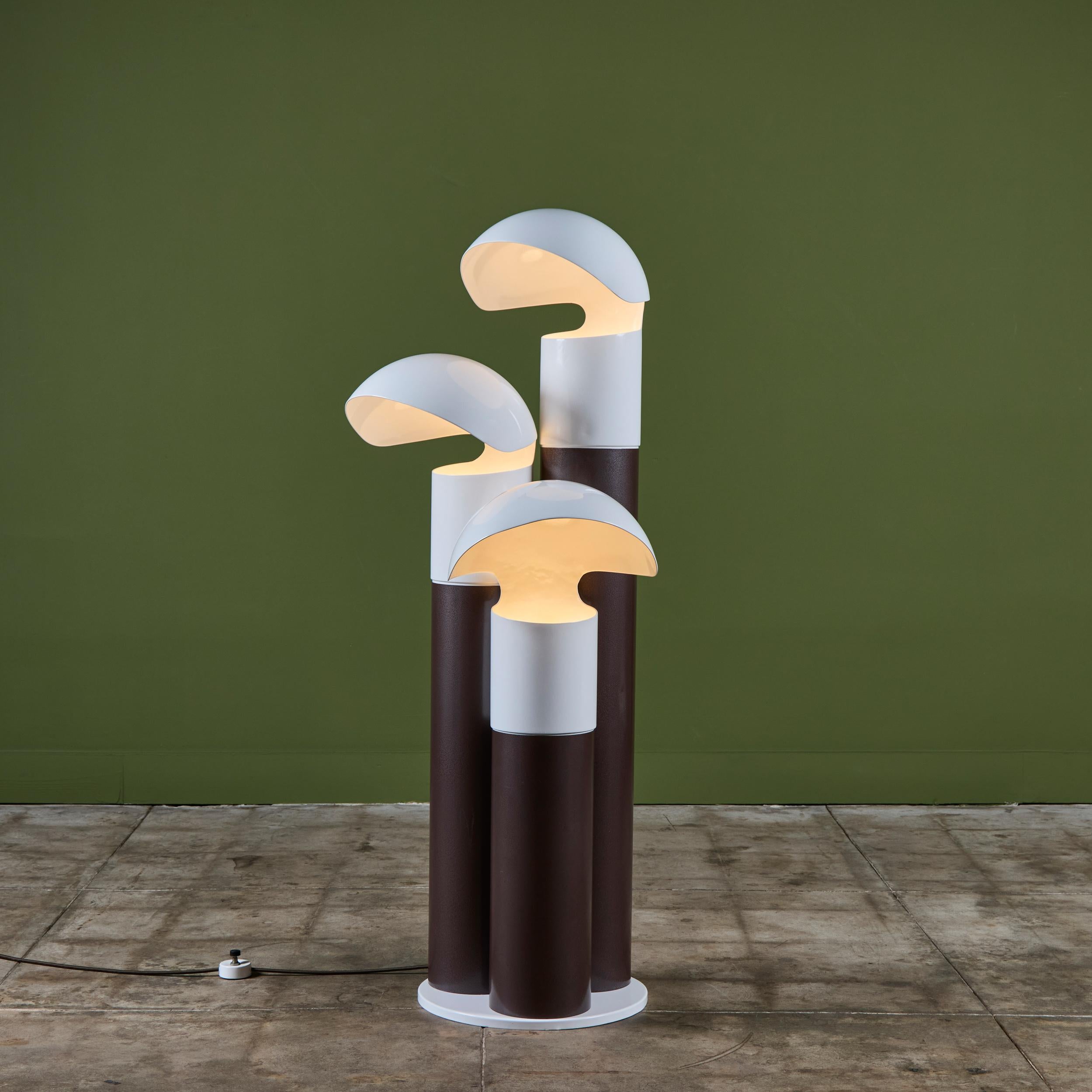 Franco Buzzi Ceriani Tri-Shade Metal Floor Lamp For Sale 1