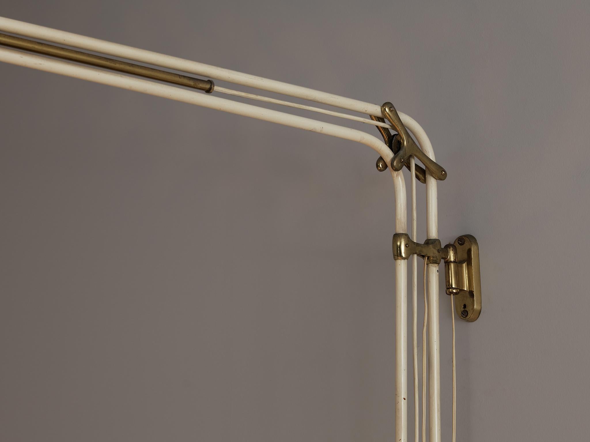 Franco Buzzi for O-Luce Wall Arm Lamp  in Brass and Aluminum In Good Condition In Waalwijk, NL