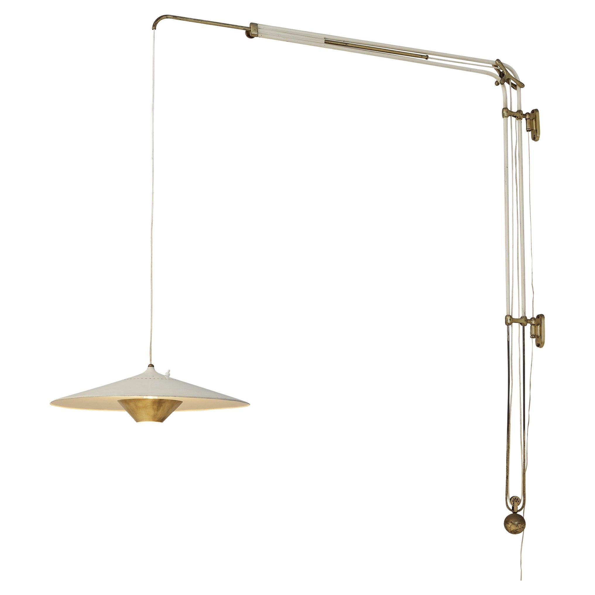 Franco Buzzi for O-Luce Wall Arm Lamp  in Brass and Aluminum