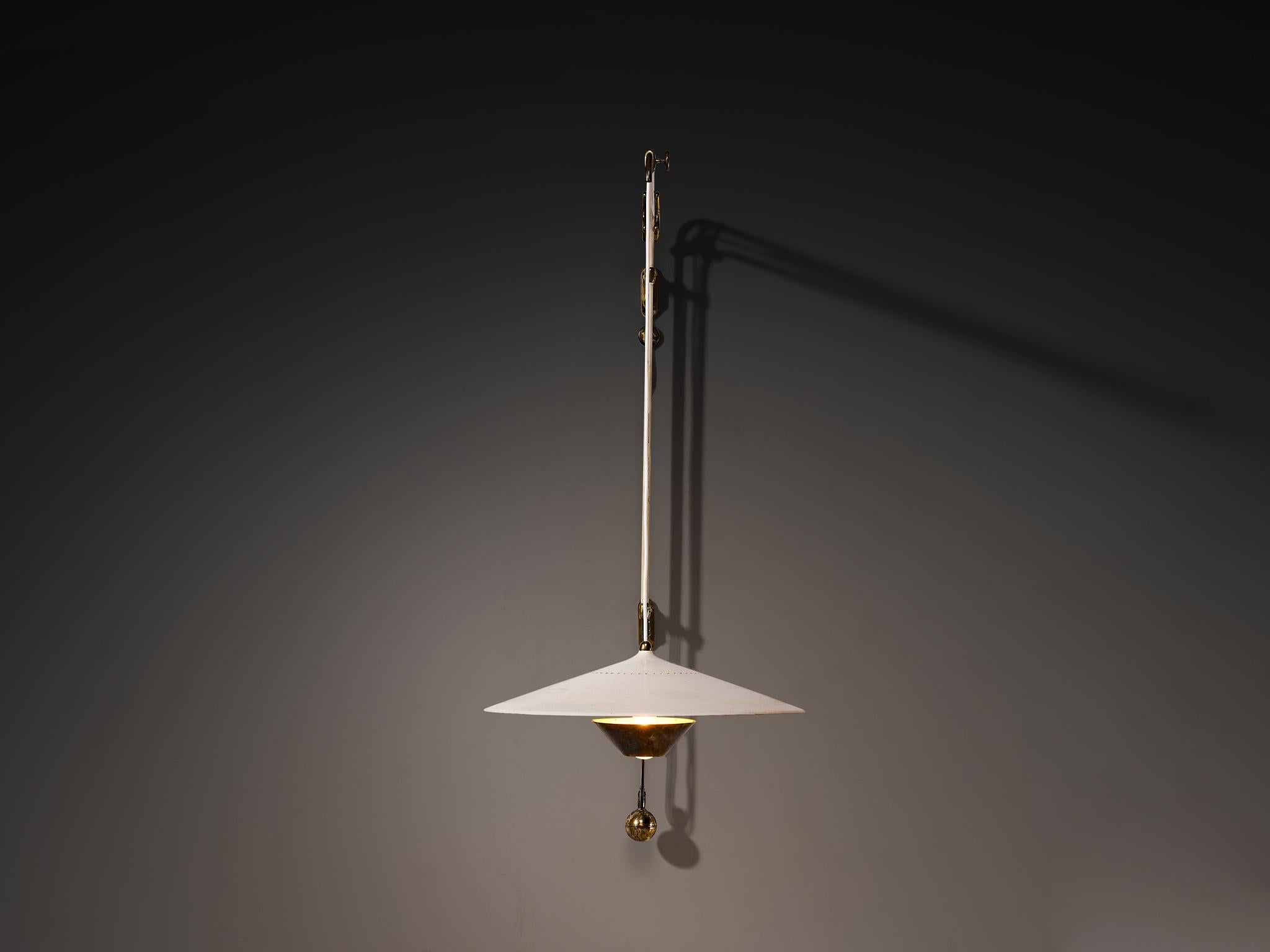 Franco Buzzi per O-Luce Lampada da parete in ottone e alluminio In condizioni buone in vendita a Waalwijk, NL