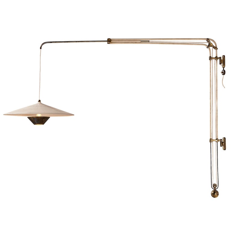 Franco Buzzi for O-Luce Wall Light in Brass and Aluminum