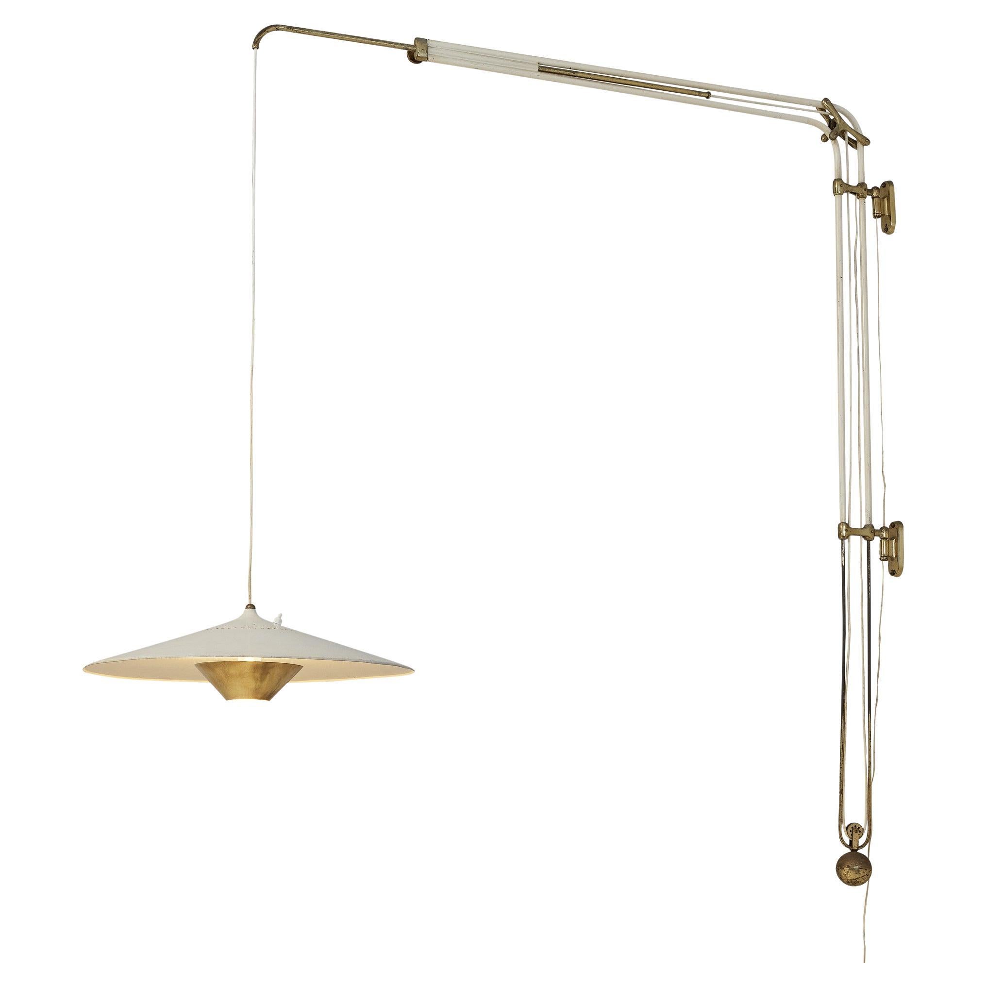 Franco Buzzi for O-Luce Wall Light in Brass and Aluminum 