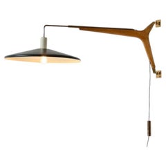Franco Buzzi : applique murale rare avec bras extensible en laiton