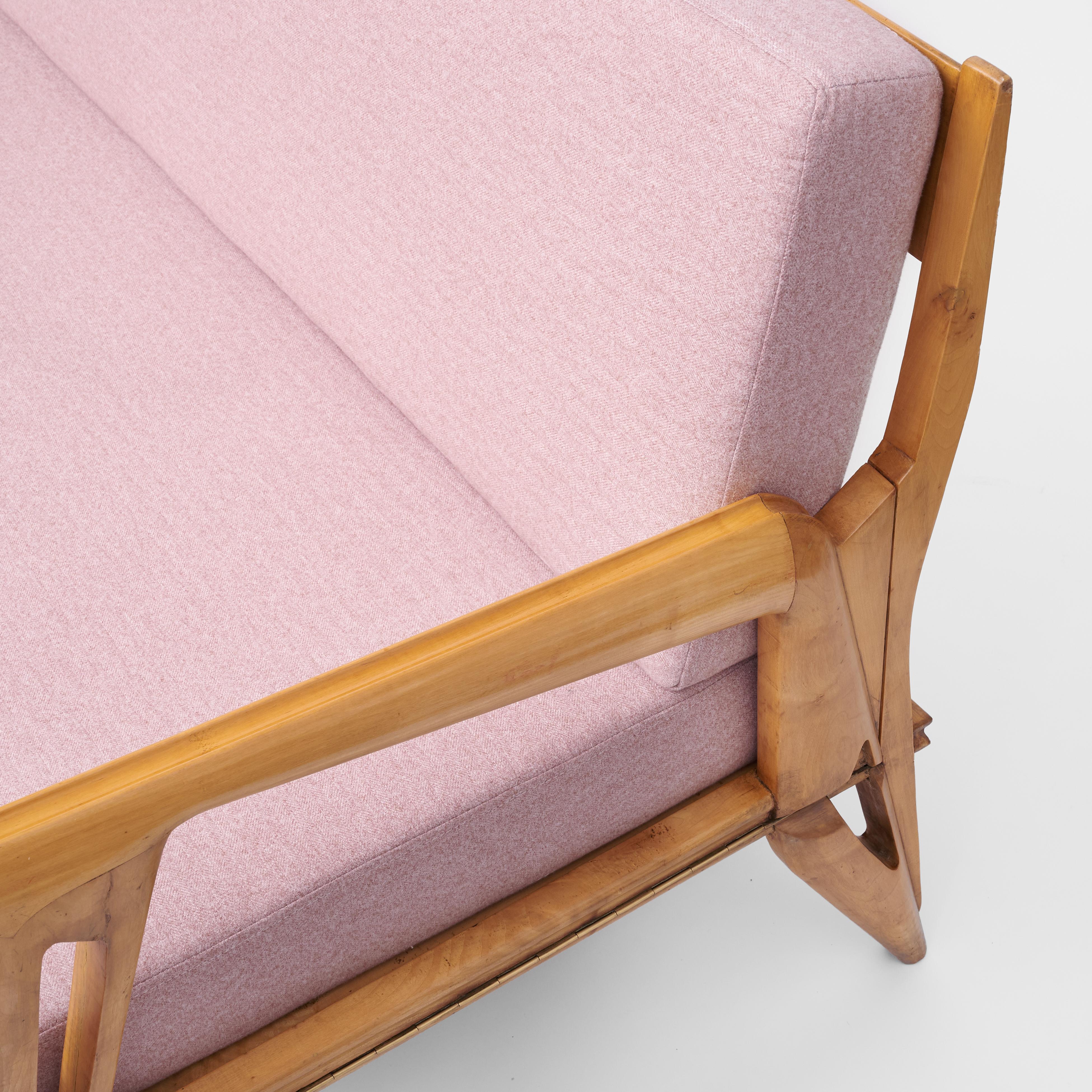 Fabric Attributed to Franco Campo and Carlo Graffi Mid-Century Italian Sofa For Sale