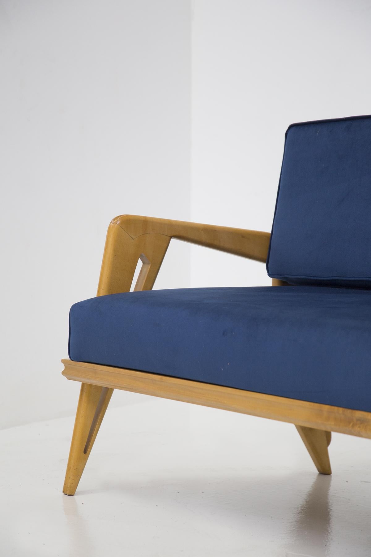 Mid-Century Modern Franco Campo and Carlo Graffi Vintage Velvet Sofa